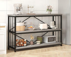 47" 3 Tier Low Bookcase Industrial Modern Short