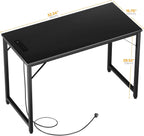 47 Inch Gaming Desk with Power Outlets LED