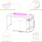 47 Inch Gaming Desk with Power Outlets LED