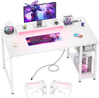 47 Inch Gaming Desk with Power Outlets LED
