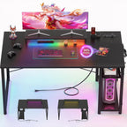 47 Inch Gaming Desk with Power Outlets LED
