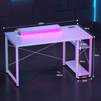 47 Inch Gaming Desk with Power Outlets LED