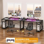 47 Inch Gaming Desk with Power Outlets LED