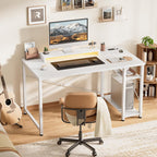 47 Inch Gaming Desk with Power Outlets LED