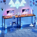 47 Inch Gaming Desk with Power Outlets LED