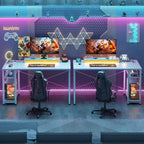 47 Inch Gaming Desk with Power Outlets LED