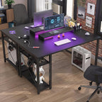 47 Inch Gaming Desk with Power Outlets LED
