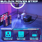 47 Inch Gaming Desk with Power Outlets LED
