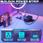 47 Inch Gaming Desk with Power Outlets LED