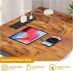 47 Inch Gaming Desk with Power Outlets LED