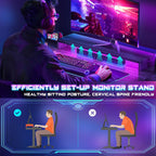 47 Inch Gaming Desk with Power Outlets LED