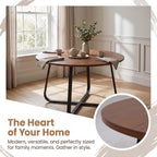 47'' Round Dining Table Modern Wooden Kitchen Tables