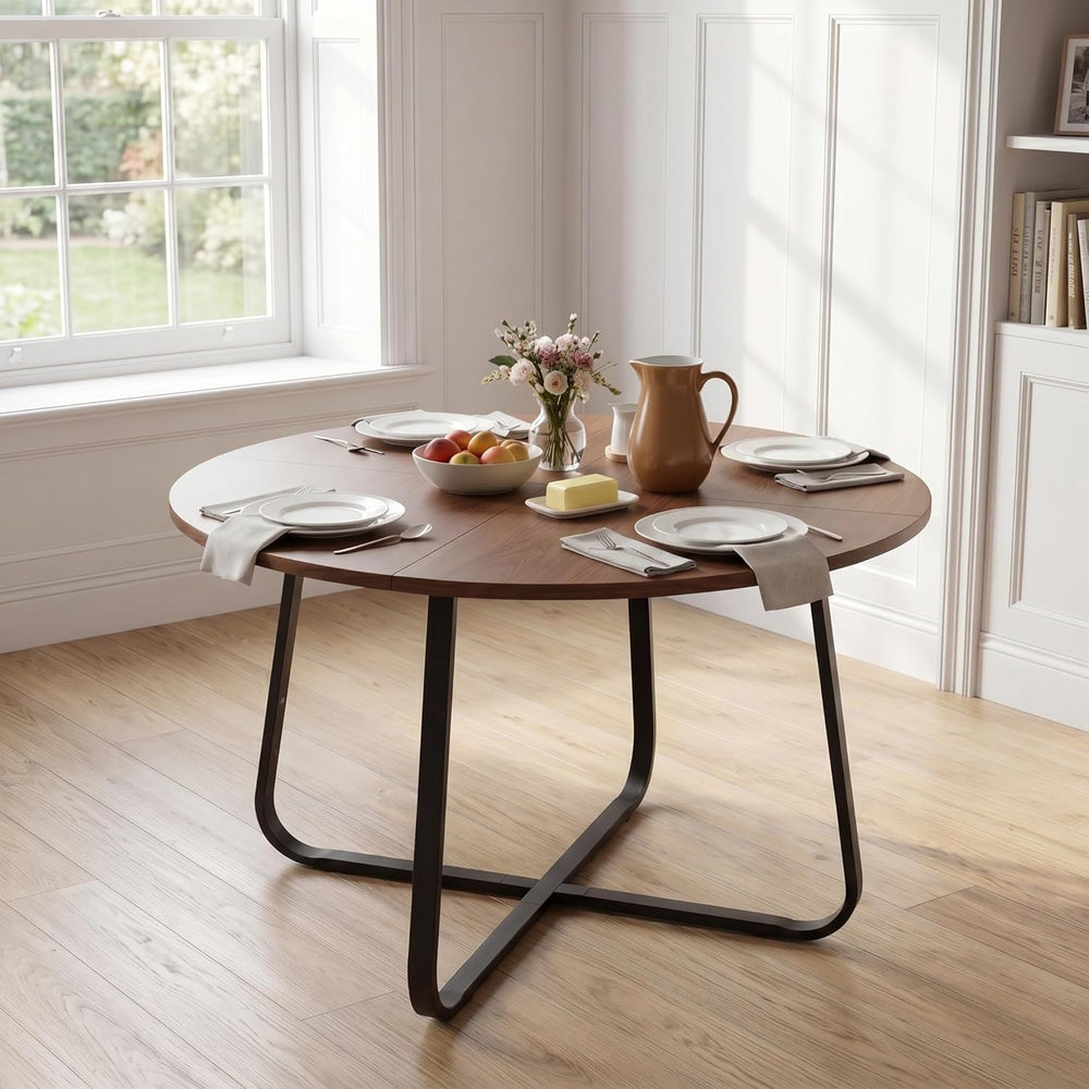 47'' Round Dining Table Modern Wooden Kitchen Tables