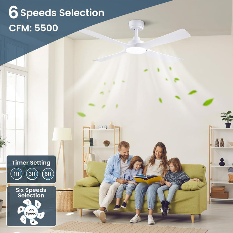 48 Inch Ceiling Fans with Lights Fan Remote