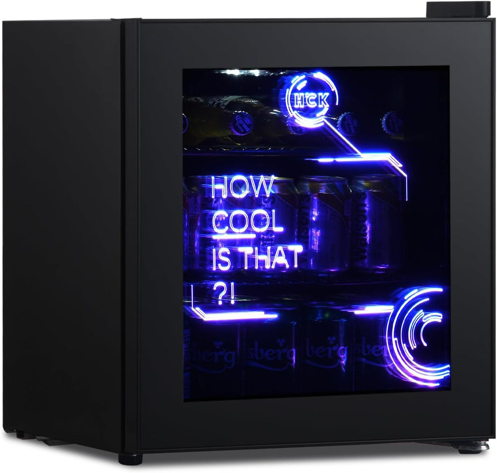 48L Mini Fridge with Glass Door Quiet 39db