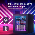 48L Mini Fridge with Glass Door Quiet 39db
