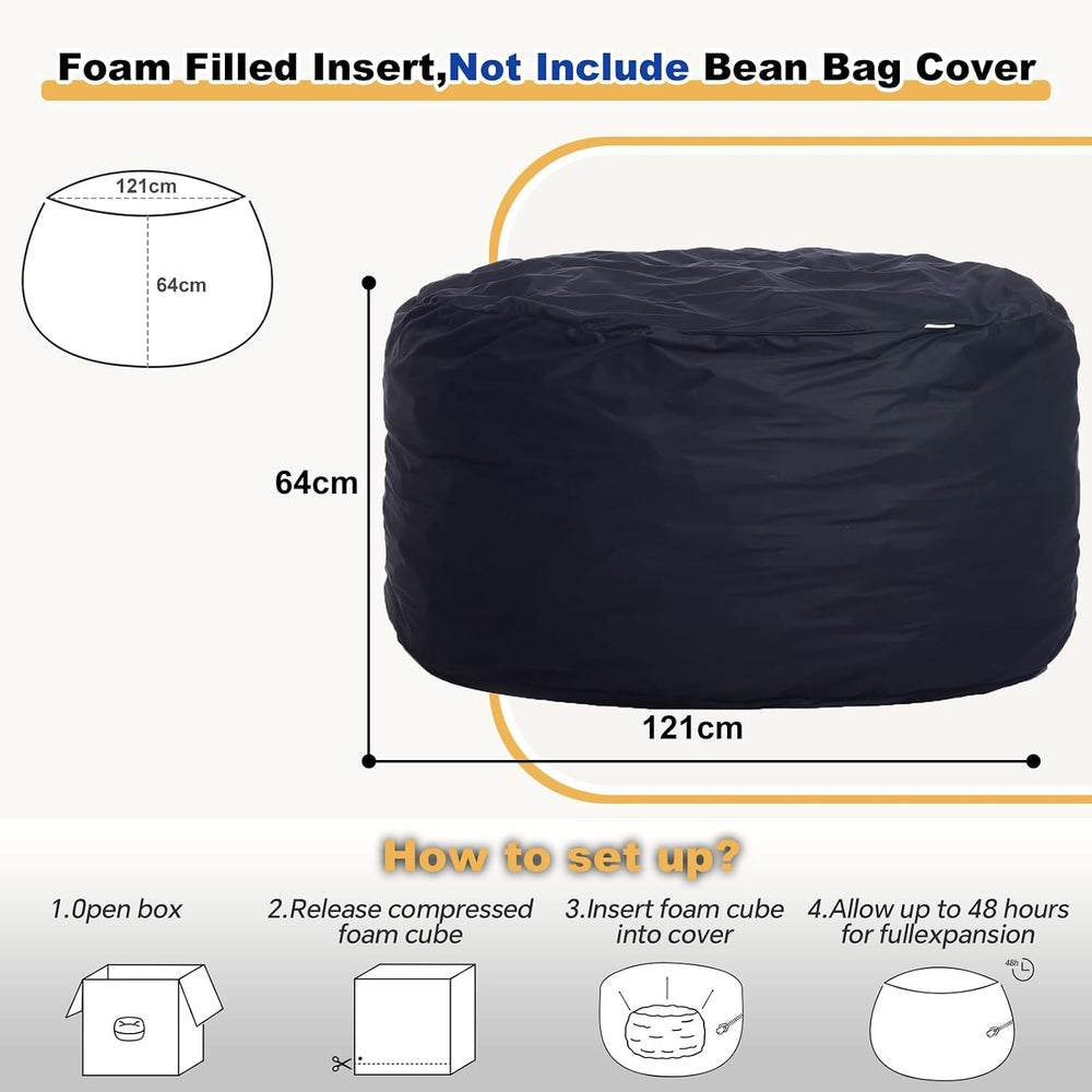 4FT Bean Bag Chair for Adults Oversized Sofa