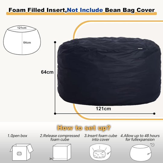 4FT Bean Bag Chair for Adults Oversized Sofa