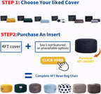 4FT Bean Bag Chair for Adults Oversized Sofa