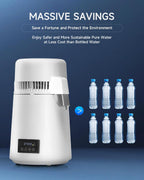 4L Water Distiller with Reservation Auto-Off 750W Distilled