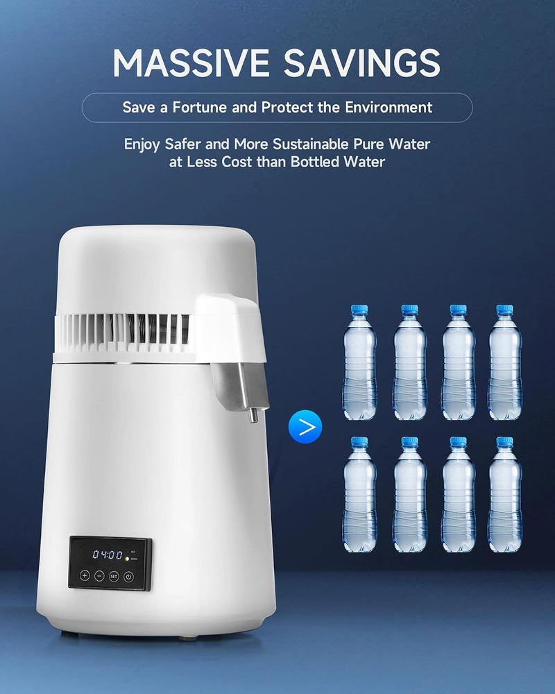 4L Water Distiller with Reservation Auto-Off 750W Distilled