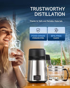 4L Water Distiller with Reservation Auto-Off 750W Distilled