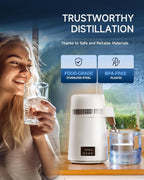 4L Water Distiller with Reservation Auto-Off 750W Distilled