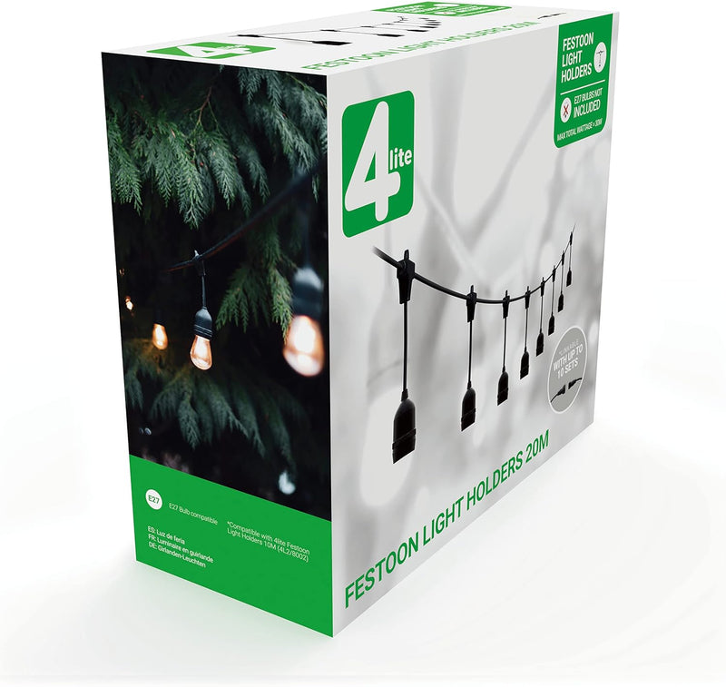 Festoon Outdoor String Lighting 20m Globe Lights