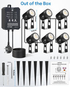 4pcs Dimmable Garden Lights with Transformer Photocell Sensor