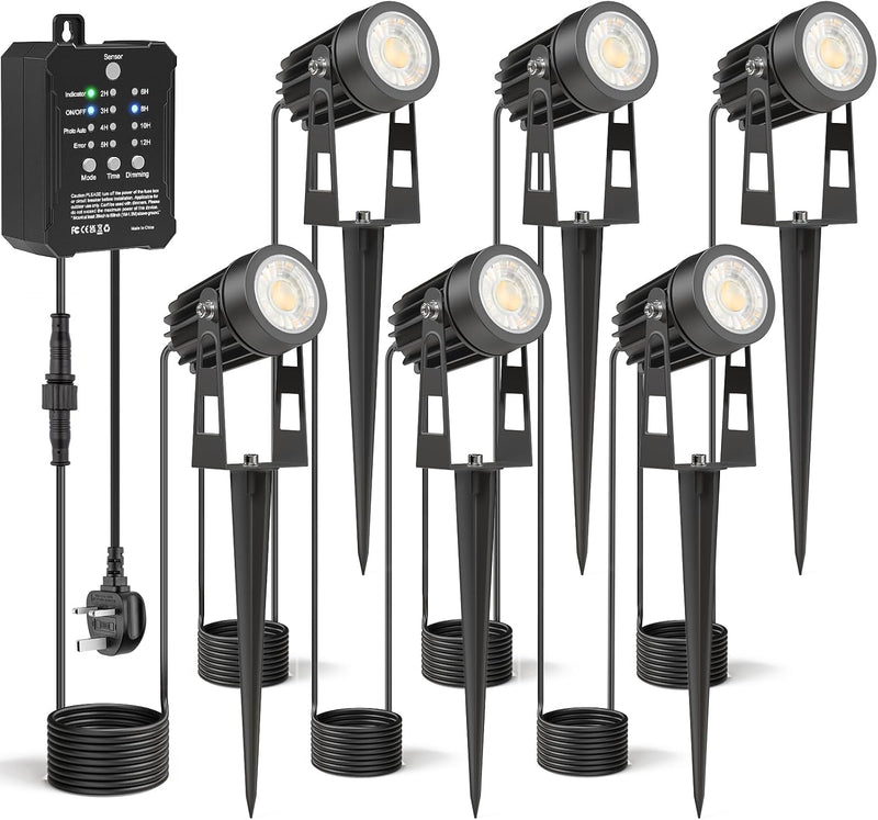 4pcs Dimmable Garden Lights with Transformer Photocell Sensor
