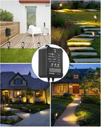 4pcs Dimmable Garden Lights with Transformer Photocell Sensor