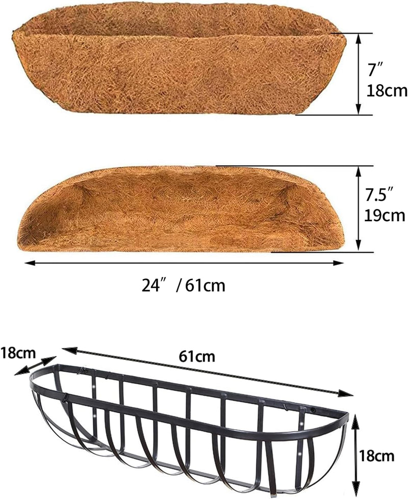 4pcs Large Wall Trough Rail Planters