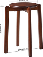 4pcs Solid Stackable Wood Round Stool Shoes Change