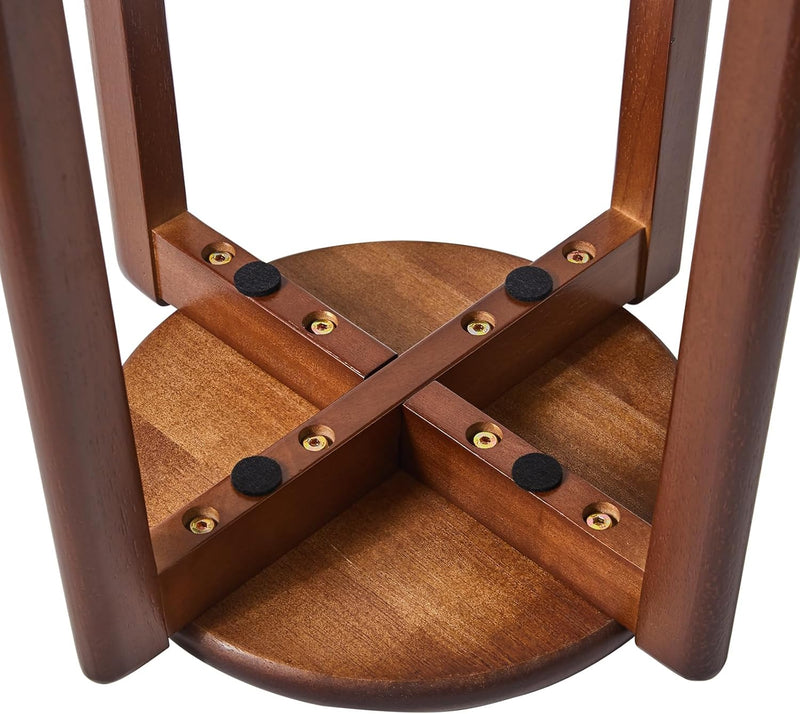 4pcs Solid Stackable Wood Round Stool Shoes Change