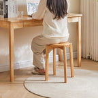 4pcs Solid Stackable Wood Round Stool Shoes Change