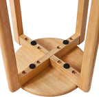 4pcs Solid Stackable Wood Round Stool Shoes Change