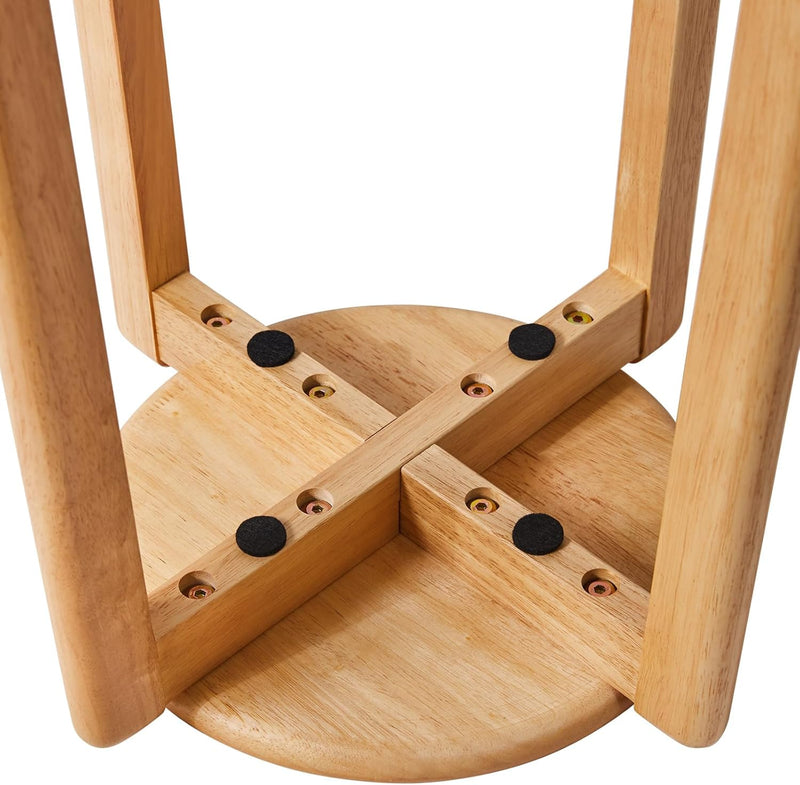 4pcs Solid Stackable Wood Round Stool Shoes Change
