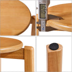 4pcs Solid Stackable Wood Round Stool Shoes Change
