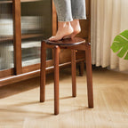 4pcs Solid Stackable Wood Round Stool Shoes Change