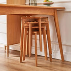4pcs Wooden Stool Stacking Breakfast Counter Height Stools