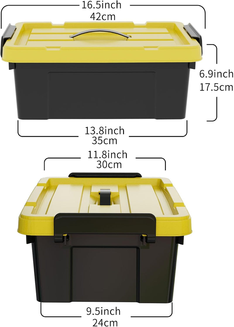 4x15L Storage Boxes Plastic Box with Lids Container