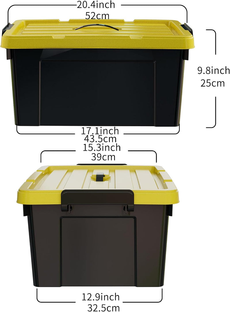 4x15L Storage Boxes Plastic Box with Lids Container