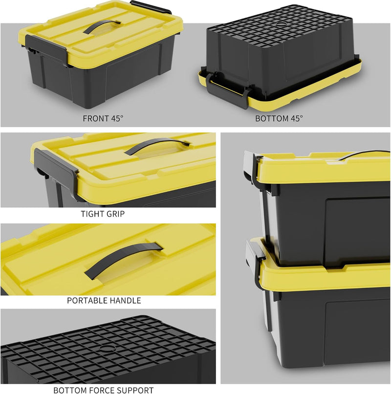 4x15L Storage Boxes Plastic Box with Lids Container