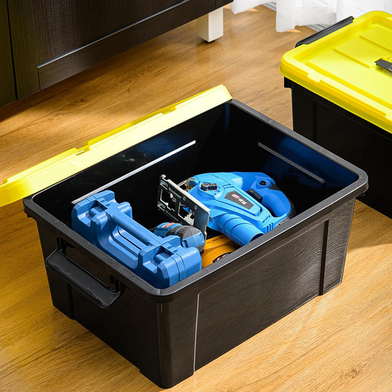 4x15L Storage Boxes Plastic Box with Lids Container