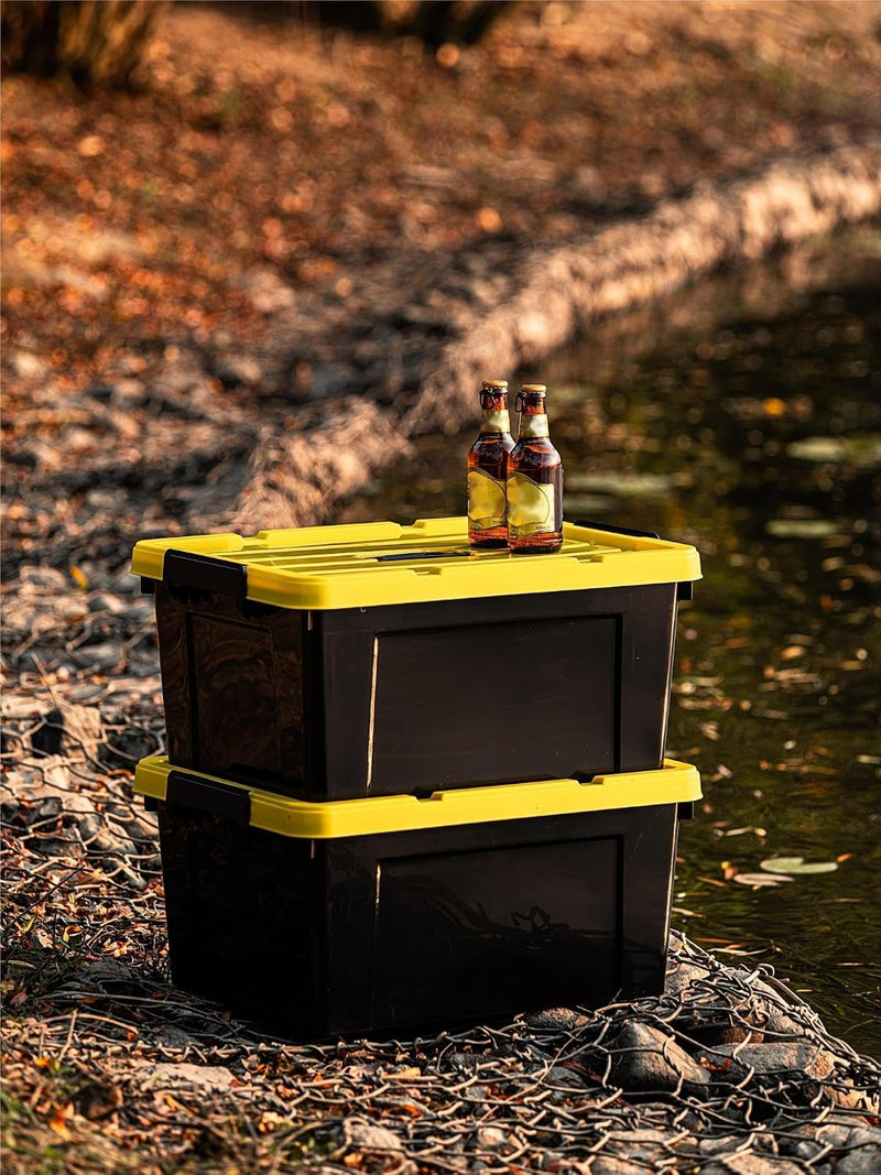4x15L Storage Boxes Plastic Box with Lids Container