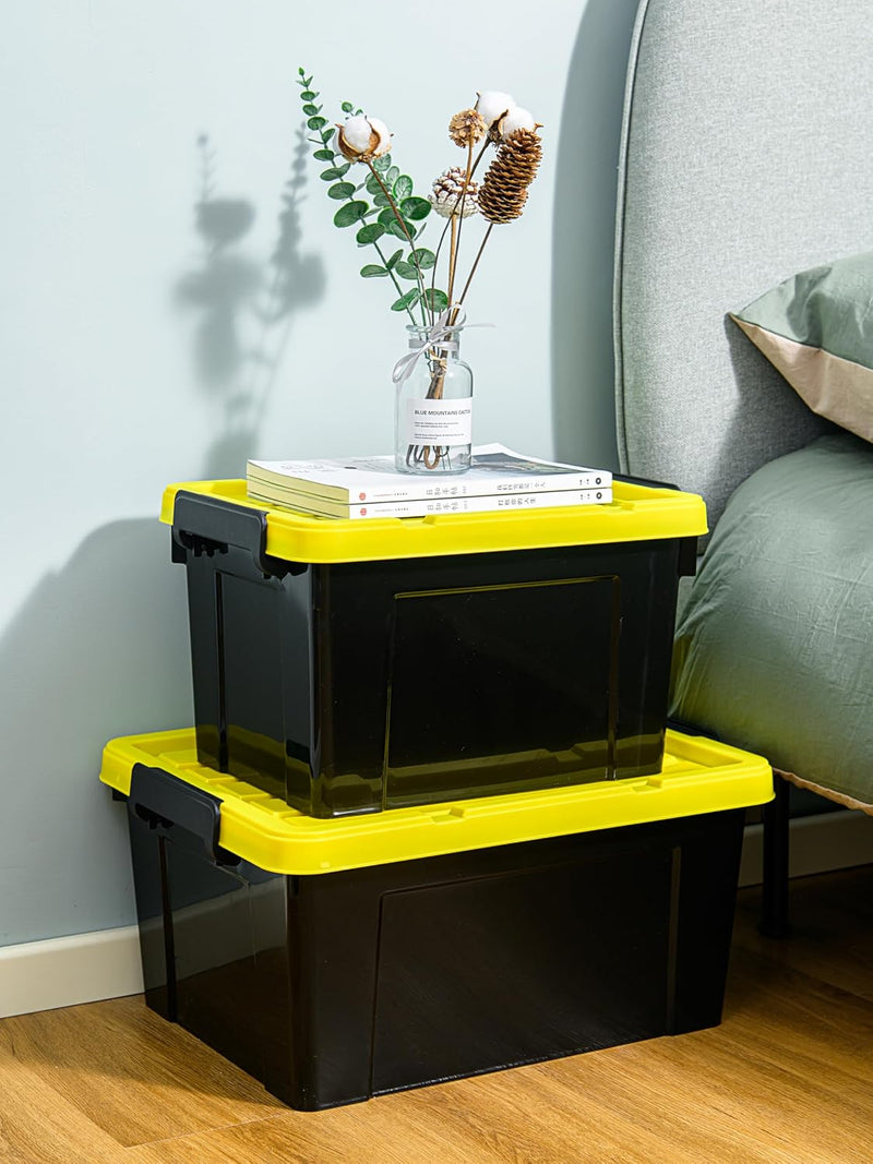 4x15L Storage Boxes Plastic Box with Lids Container