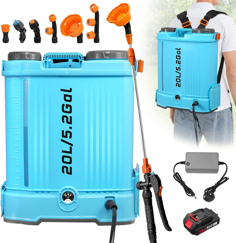 5.2 Gallon Backpack Battery Powered Garden Sprayer 0-100PSI