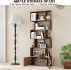 5 6-Tier Bookcase Wooden S-Shaped Storage Bookshelf