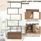 5 6-Tier Bookcase Wooden S-Shaped Storage Bookshelf