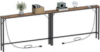 5.9" Skinny Console Table with Charging Station Narrow